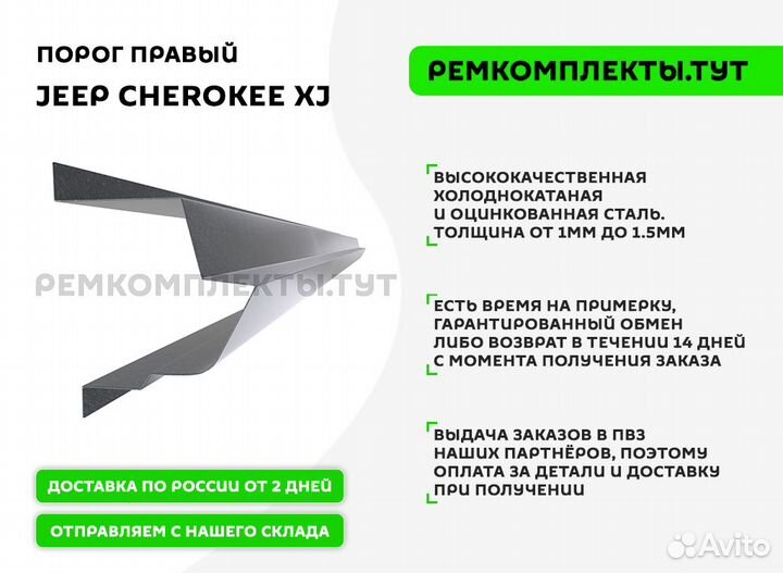 Порог правый Jeep Cherokee XJ