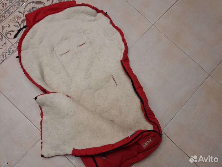 Шерстяной конверт в санки или коляску