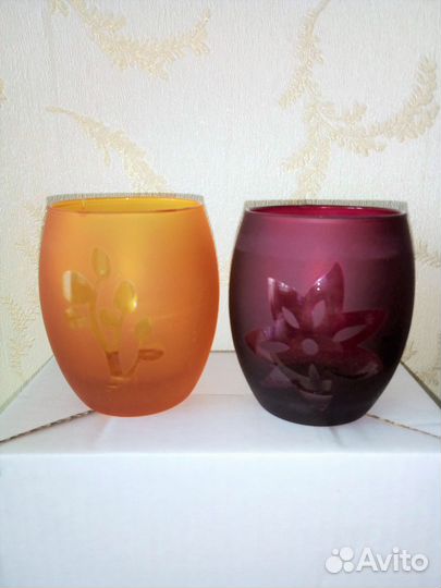 Набор стеклянных подсвечников