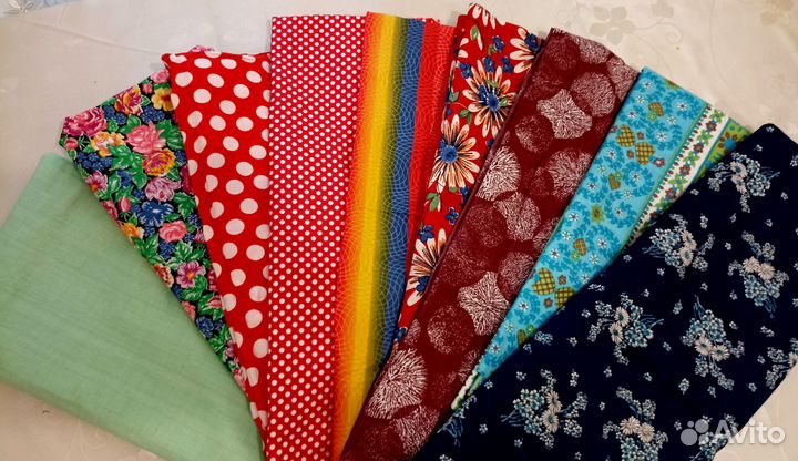 Отрезы ткани ситец, сатин из СССР