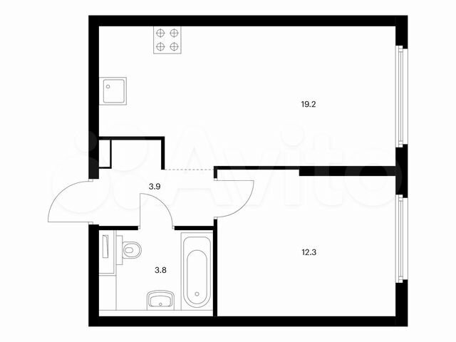 1-к. квартира, 39,2 м², 13/32 эт.
