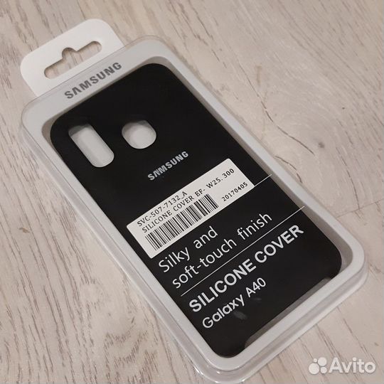 Силиконовый чехол на samsung A40 чёрный