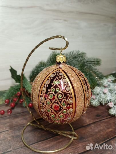 Елочные шары стекло дорого-богато 85мм