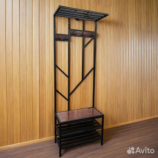 Вешалка для одежды с обувницей Лофт. 70 см