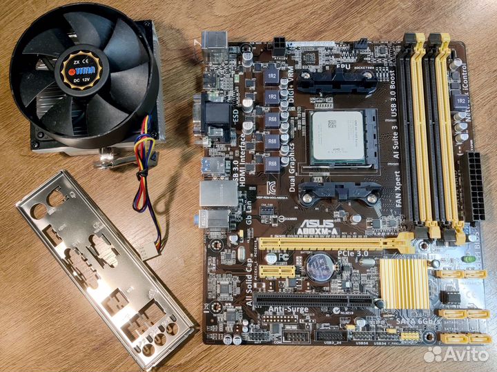 М/п FM2+ с процессором A6-7400 и кулером
