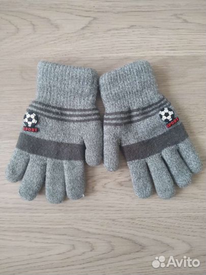 Шарф снуд детский+варежки+перчатки