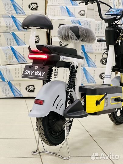 Электроскутер новый двухместный электровелосипед