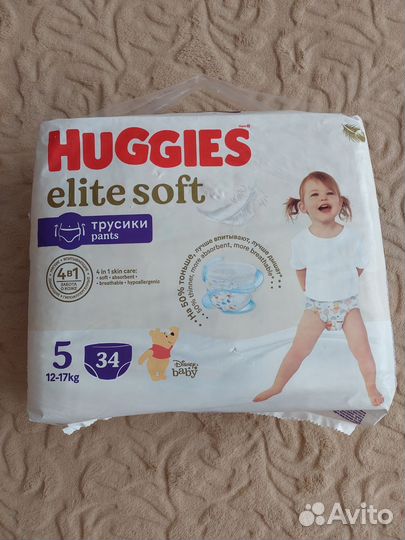 Подгузники трусики huggies elite soft 5