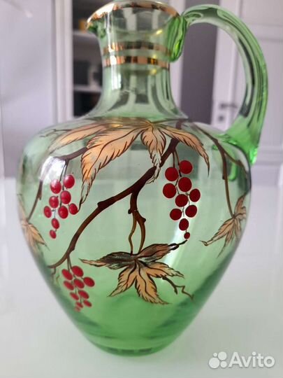 Винтажный Графин с рюмками/позолота/эмаль