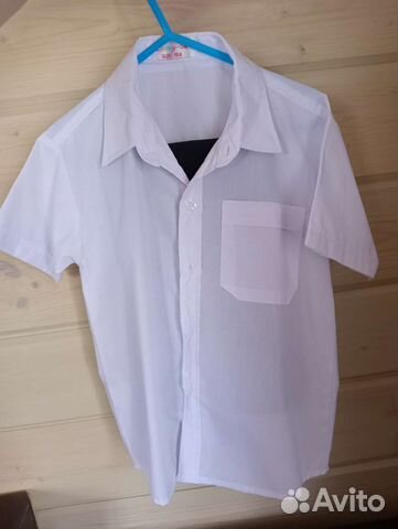 Костюм чёрные брюки и белая рубашка 104