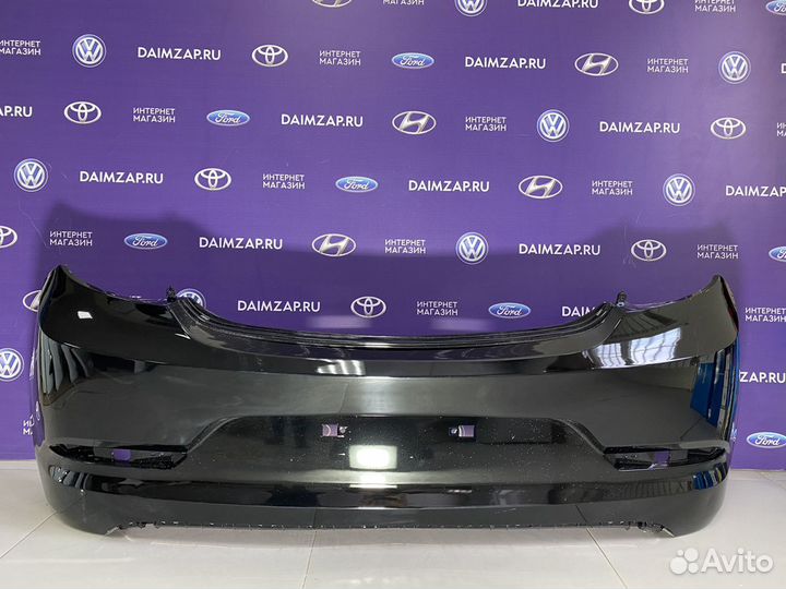 Бампер Задний Hyundai Solaris 15- Чёрный Хэтчбэк