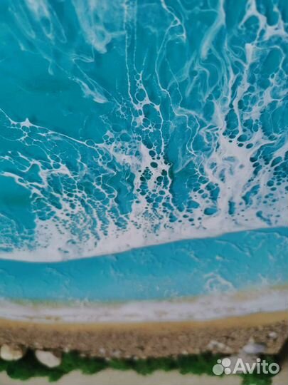 Картина море пляж из эпоксидной смолы