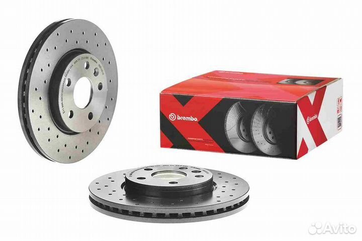 Перфорированный тормозной диск передний Brembo, 09