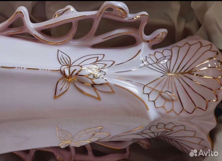 Розовый фарфор Чехия Ваза