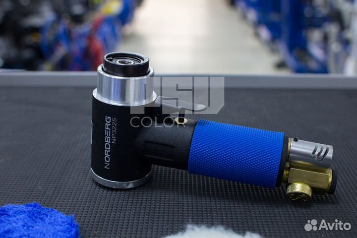 Пневмошлифмашинка угловая орбитальная, с насадками