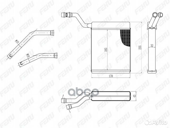 Радиатор отопителя Ford Focus II (05) FRH1019