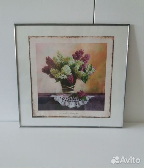 Линогравюра Букет сирени худ. Волкова И.В. 1984 г