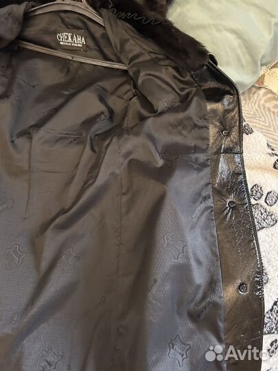 Шуба из мутона с норкой