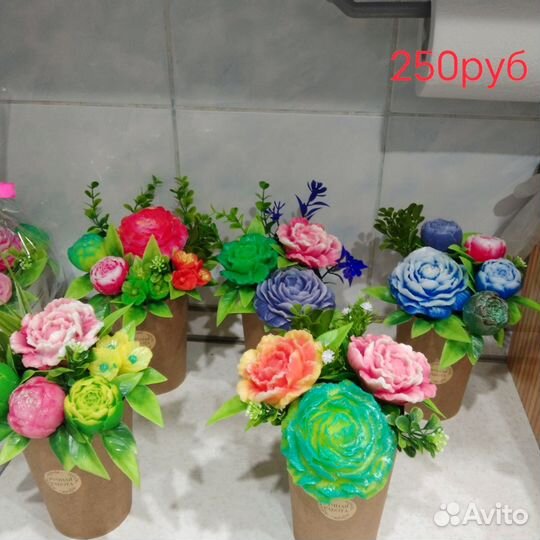 Мыльные букеты ручной работы