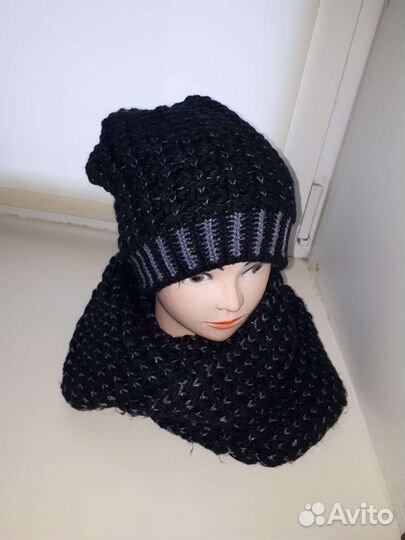 Комплект шапка и снуд зимний