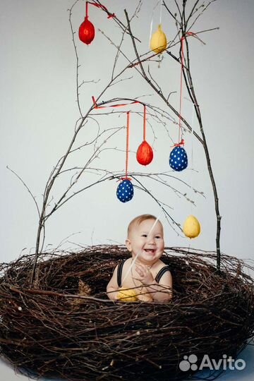 Гнездо из веток, реквизит для фотосессии, фотозона