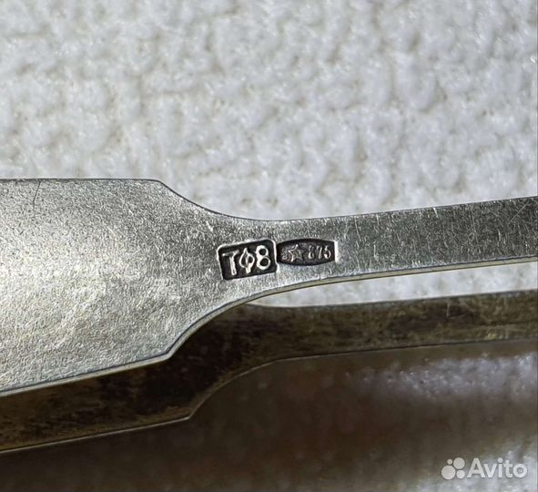 Щипцы для сахара. Серебро 875 проба, звезда