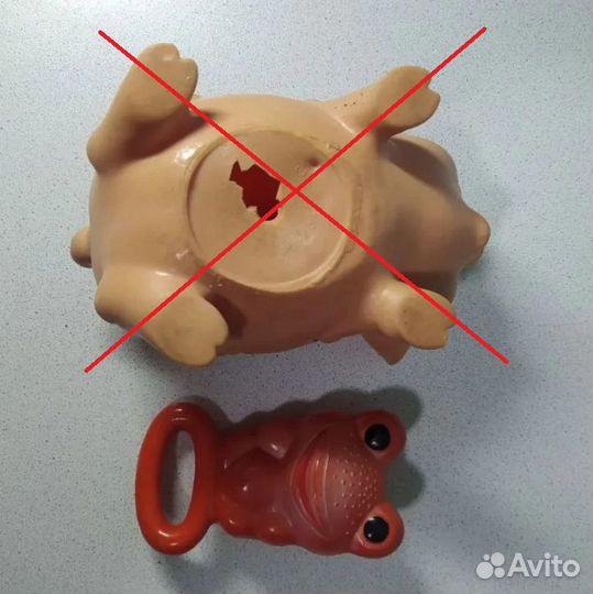 Резиновые игрушки, погремушка, волчок - СССР