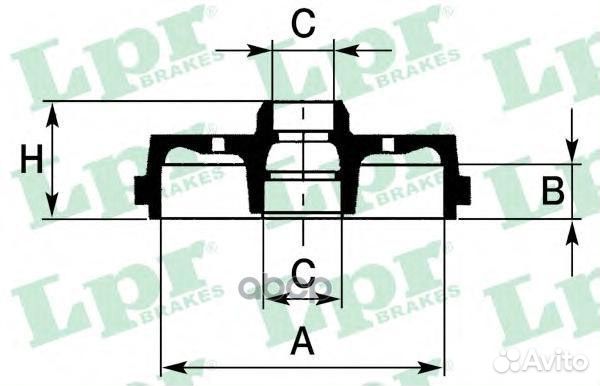 7D0431 Барабан тормозной VW caddy 95-04 7D0431 Lpr
