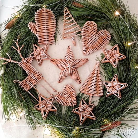 Набор ёлочных игрушек ручной работы