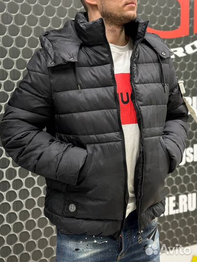 Куртка Stone Island короткая темный камуфляж