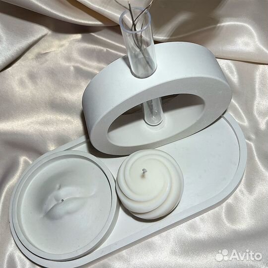 Подарочный набор с вазой, свечой, подставкой