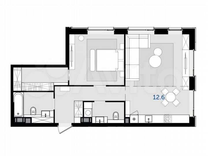2-к. квартира, 68,3 м², 28/46 эт.