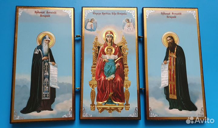 Икона складень Печерская Богоматерь 22.5 х 14 см