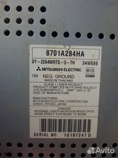 Штатная магнитола mitsubishi pajero sport 2, l200