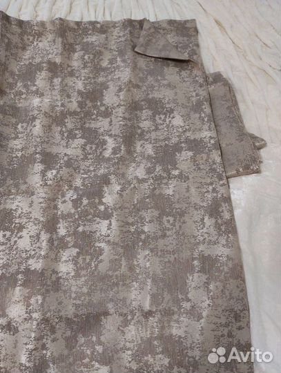 Комплект штор под мрамор бежевый