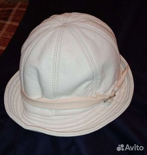 Шляпка шапка женская кожа