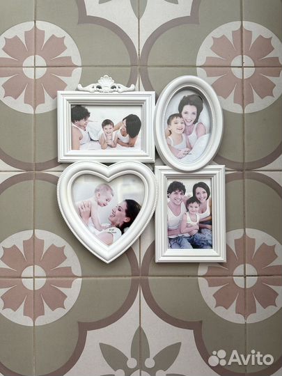 Рамка для фотографий фигурная белая