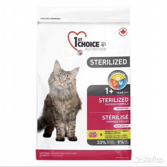 Корм для кошек 1st Choice sterilized 10кг
