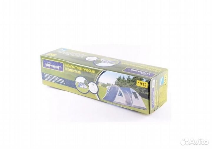 Палатка трехместная двухслойная 390х210х150см 1912