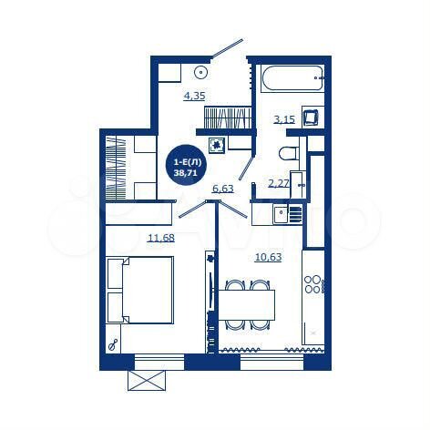 1-к. квартира, 38,7 м², 6/17 эт.