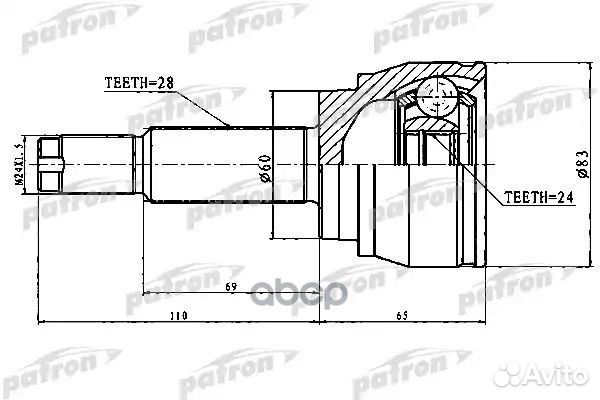 ШРУС наружный 28X60X24 ssang yong rexton II 06