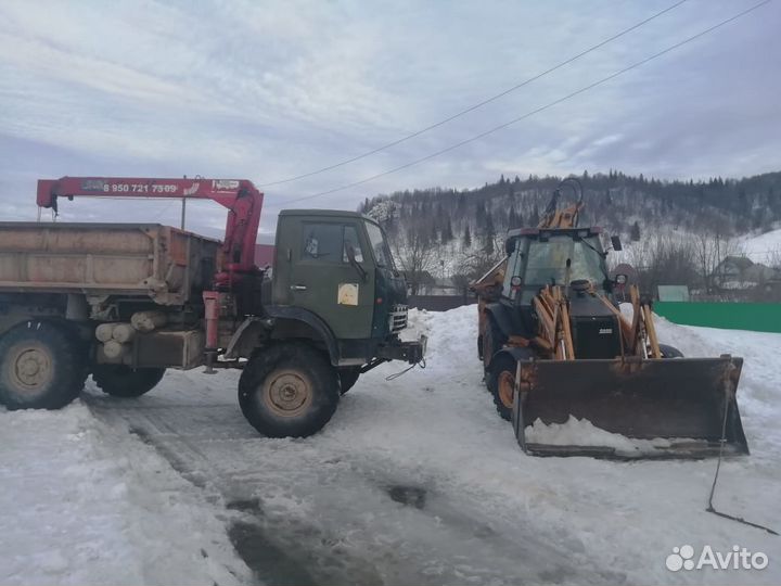 Услуги экскаватора-погрузчика и камаз с манипулято