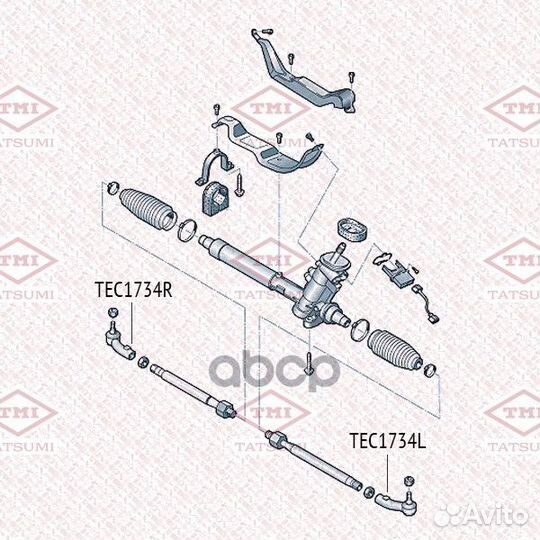 Наконечник рулевой тяги L TEC1734L tatsumi
