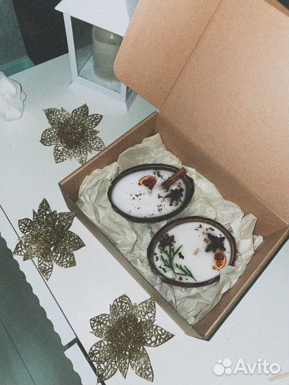 Свеча в кокосе/корпоративный подарок/ декор