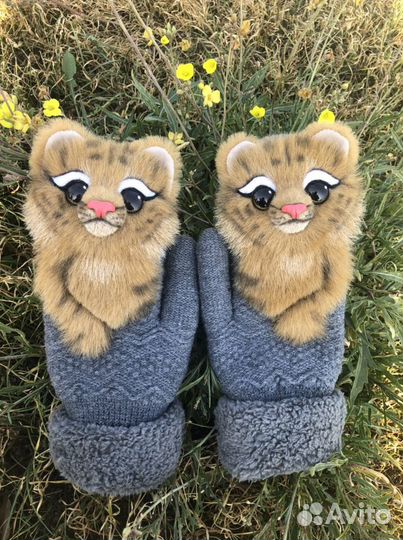 Варежки, звероварежки, звероварежки с тиграми