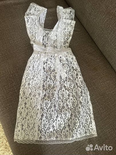 Белый школьный фартук