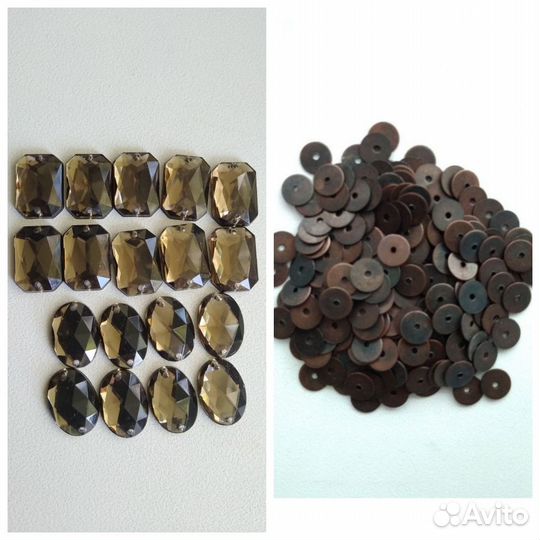 Нитки, бисер, стразы, пуговицы и др