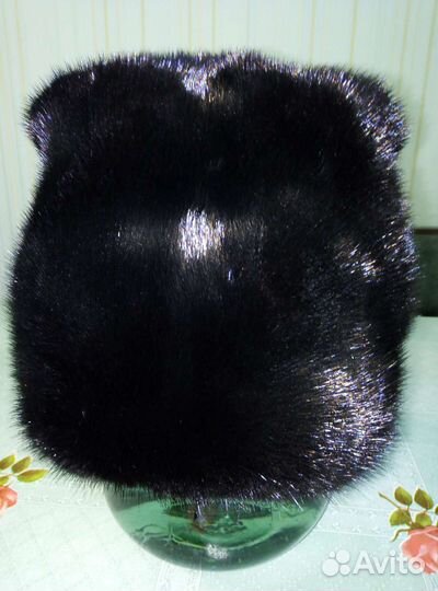 Шапка норковая женская черная