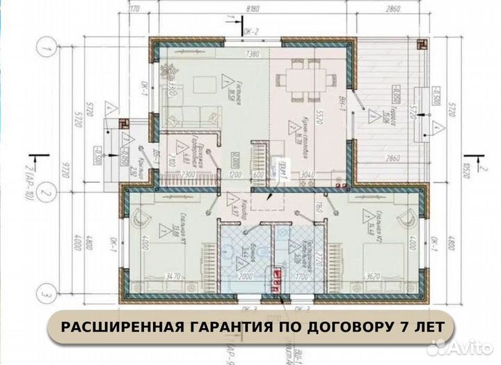 Проект одноэтажного дома