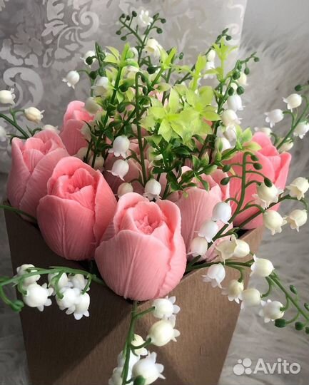 Букет из мыла тюльпаны